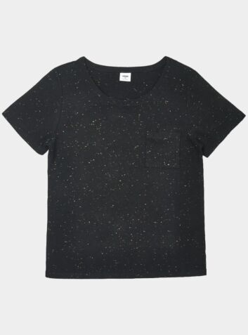 Women's Cotton Pyjama T-Shirt - Confetti Black