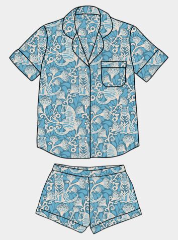 Women's Organic Cotton Pyjama Short Set - Tiger & Florals (COMING SOON - MARCH 2023)