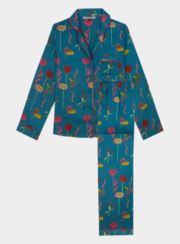 Women's Satin Pyjama Trouser Set - Dahlia
