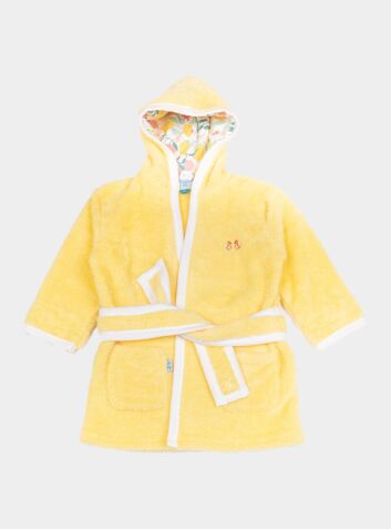 Girls Fleece Dressing Gown - Lemon Grove Yellow