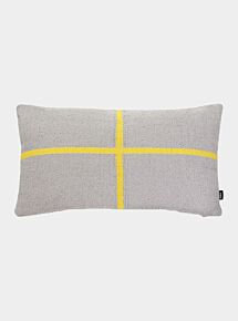 Jama-Khan Handwoven Rectangle Cushion - Grey and Yellow