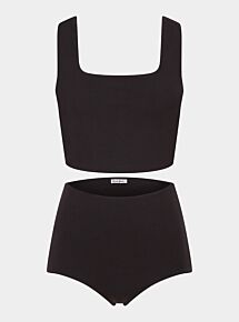 Aura Organic Cotton Short Set - Black