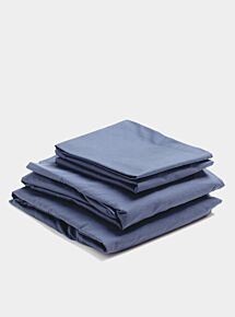 300 Thread Count Egyptian Cotton Percale Bed Set - Navy