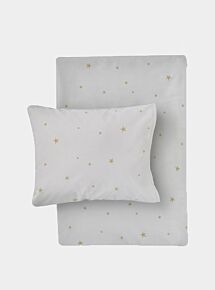 Organic Cotton Bed Linen Set - Starry Sky Grey / Gold