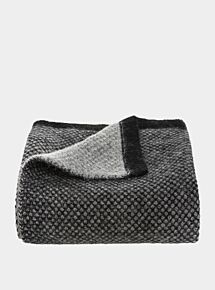Inti Knitted Baby Blanket - Black and Soft Grey