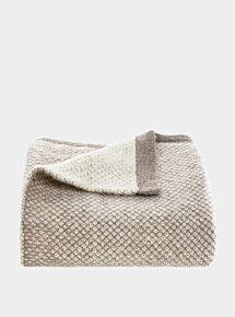 Inti Knitted Baby Blanket - Beige and Cream