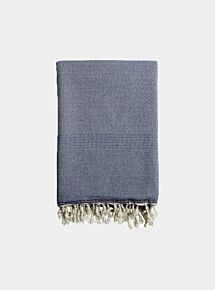 Ekin Cotton & Wool Blend Blanket - Denim