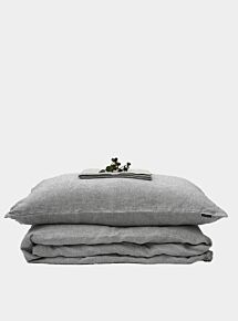 Linen Bedding Set - Melange Light Grey