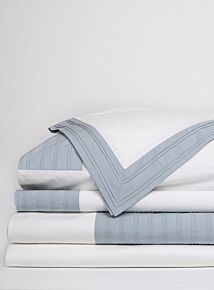 Star Gazer Oxford Organic Cotton Pillowcases - Shoal Pleat