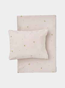 Organic Cotton Bed Linen Set - Crowns Pale Rose / Gold