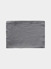 Linen Flat Sheet - Lens Charcoal