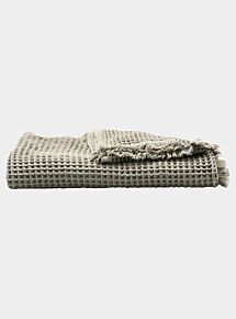Waffle Cotton Blanket - Grey
