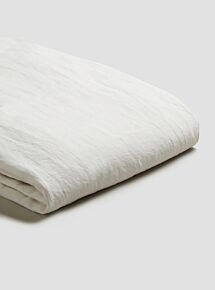 Linen Fitted Sheet - White