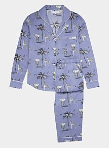 Women's Cotton Pyjama Trouser Set - Lavender African Safari (SALE)