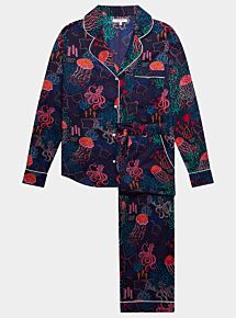 Women's Organic Cotton Pyjama Trouser Set - Dark Sea