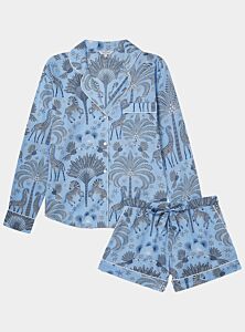 Favourite Travels Women's Long Sleeve Organic Cotton Pyjama Short Set
