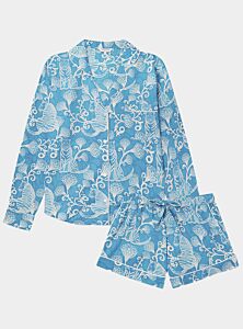 Tiger & Florals Women's Long Sleeve Organic Cotton Pyjama Short Set