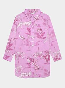 Pink Botanical Jungle Women's Organic Cotton Nightshirt