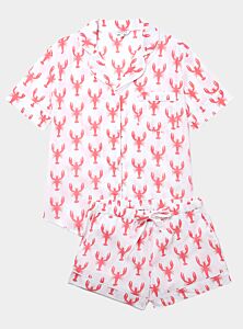 Red Lobster Women's Short Sleeve Organic Cotton Pyjama Short Set