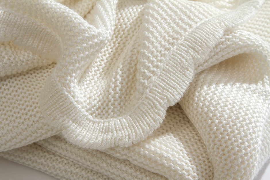 Organic Knitted Bamboo Receiving Blanket - Ivory Moon