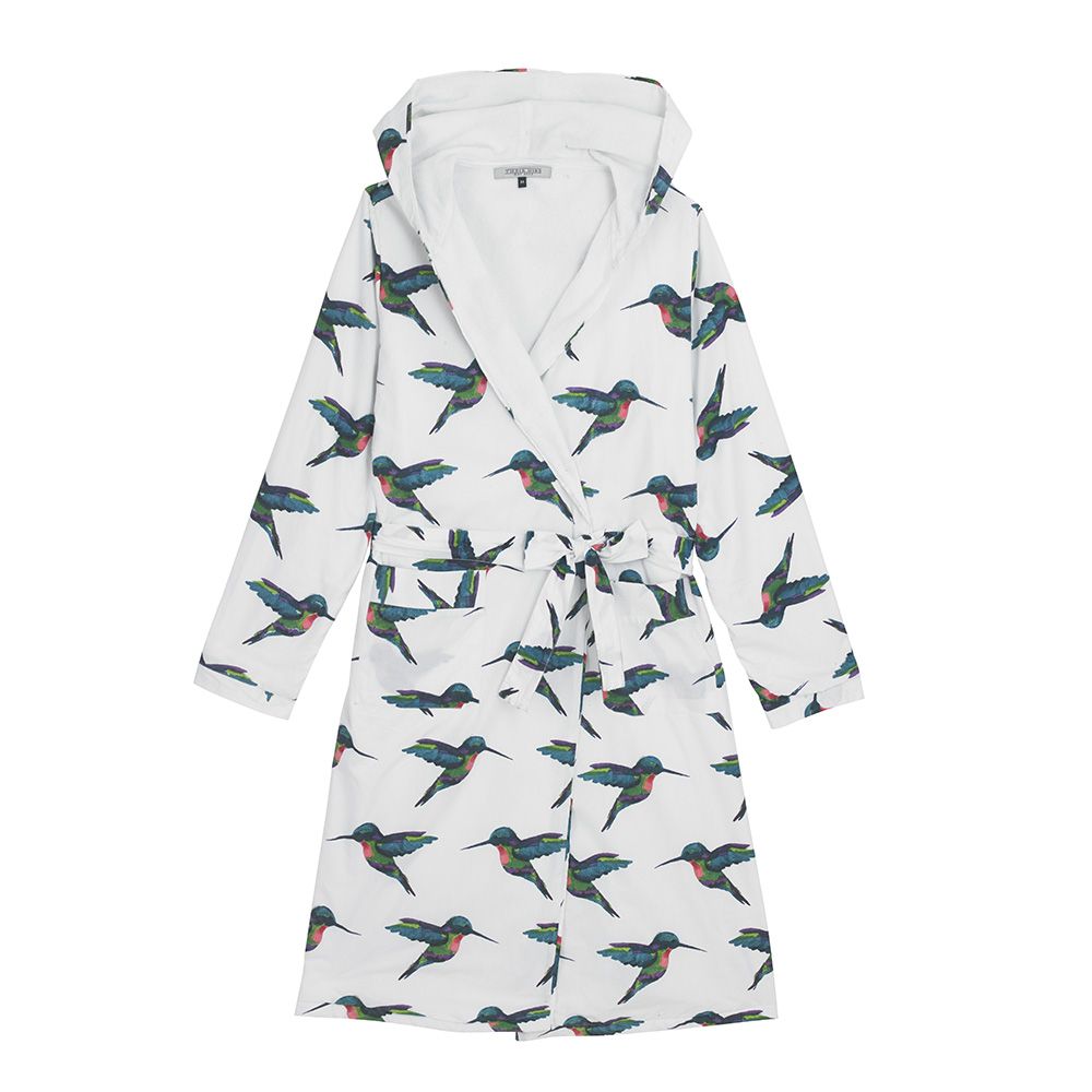 Dressing Gown - White Hummingbird