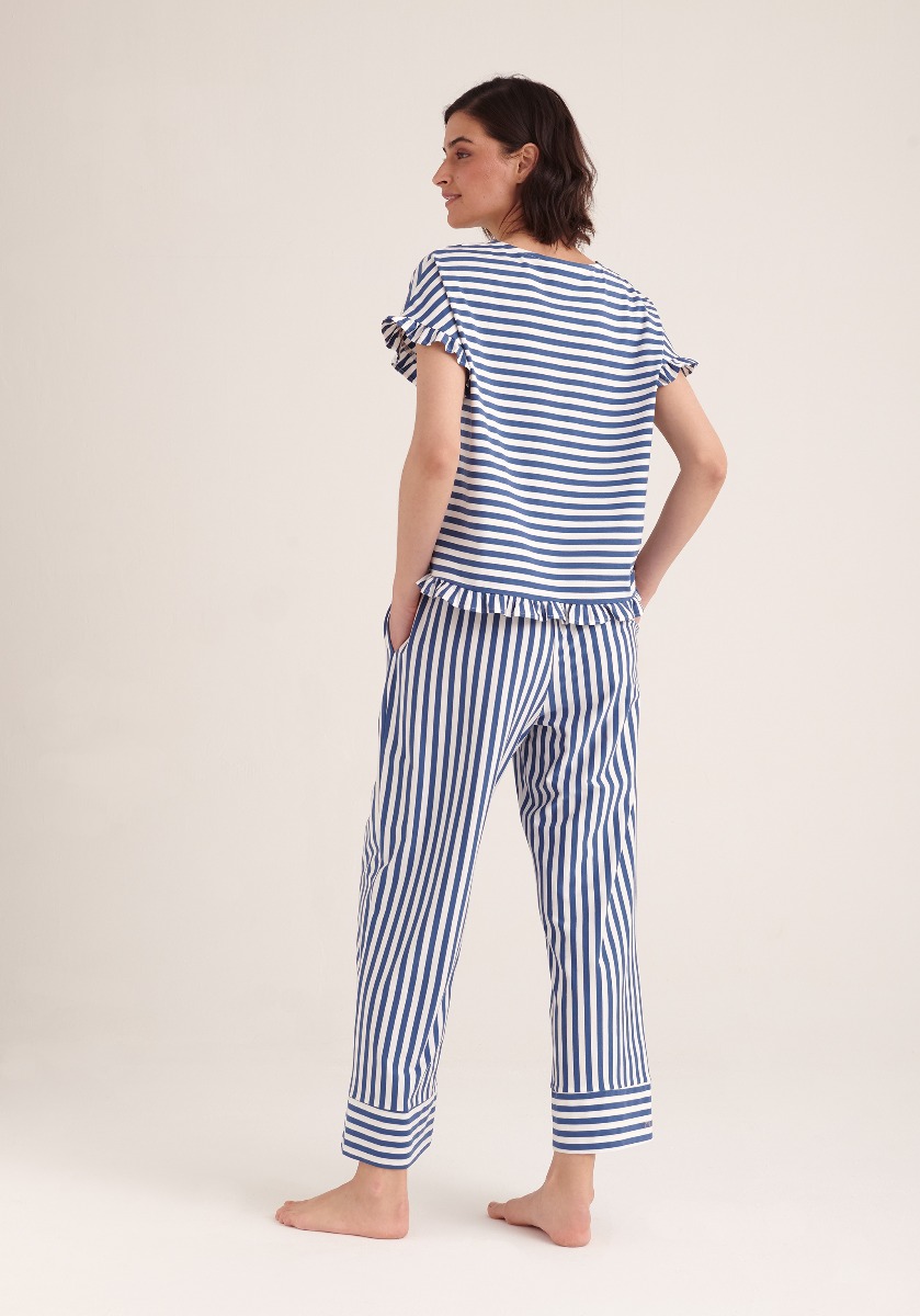 Paisie - Women's Pyjama Trouser - Blue & White Stripe