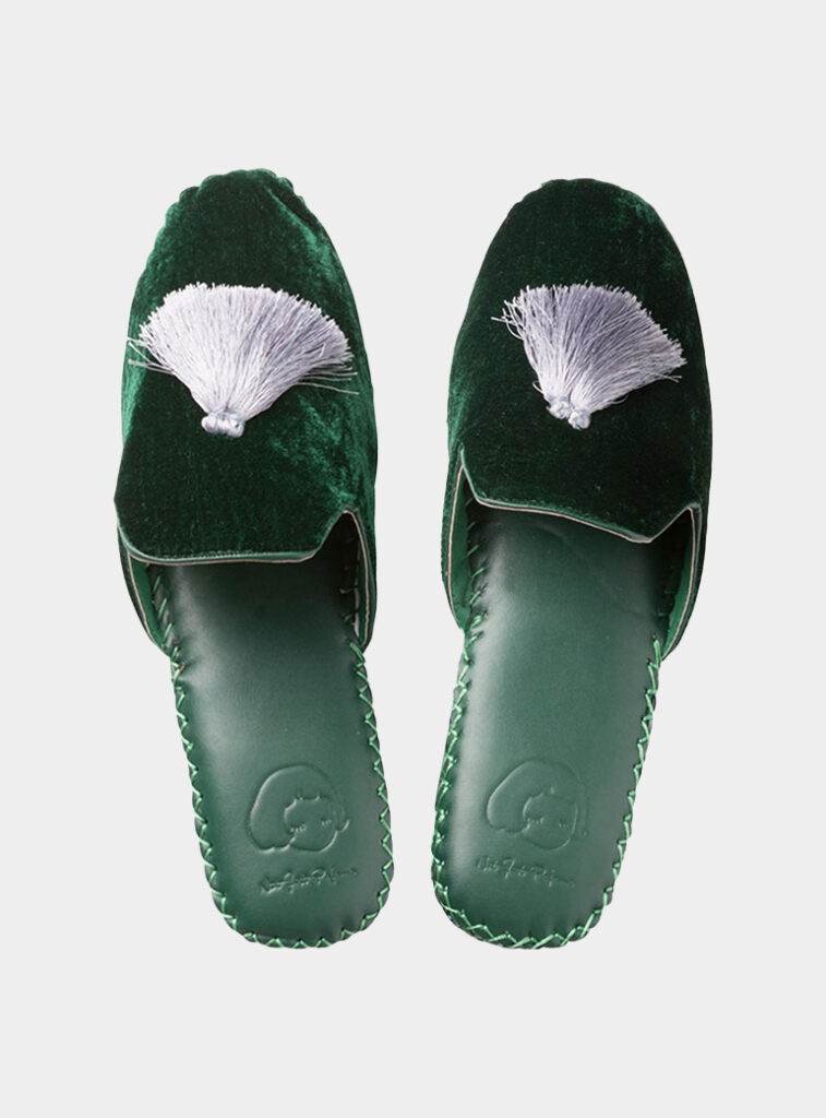 Myza Christmas Gift Guide - Men - Not Just Pajama - Classic Handmade Slipper in Green