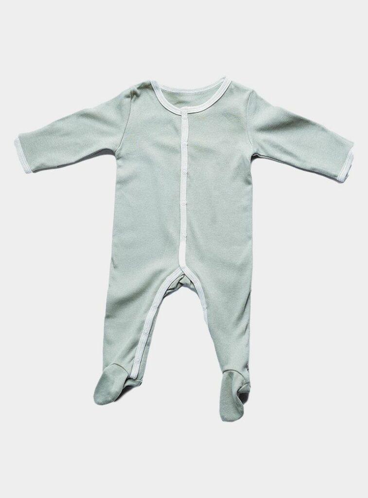 ISAAC ANTHONY Organic Cotton Baby Sleepsuit - Green
