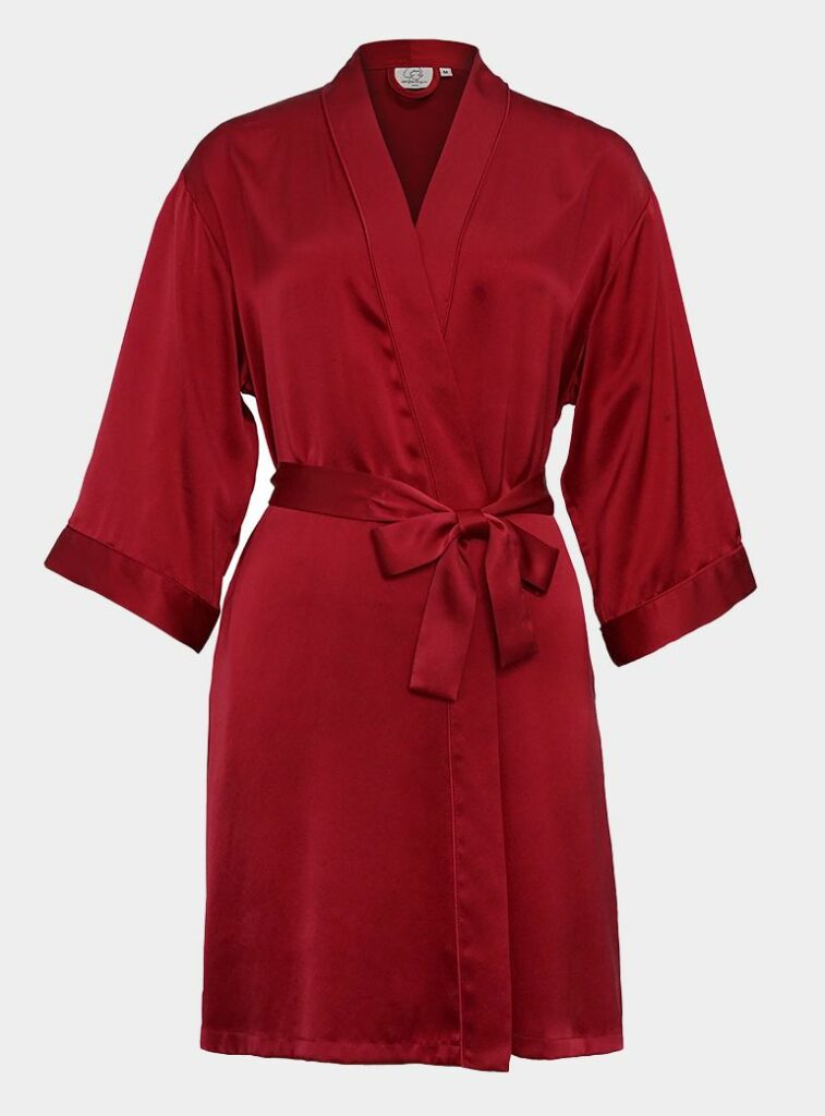Not Just Pajama Mulberry Silk Robe - Red 