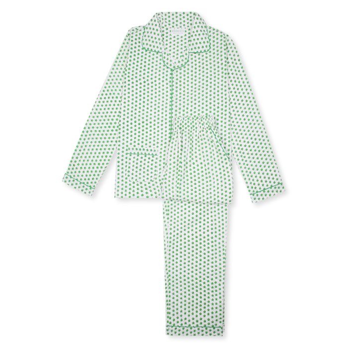 MOOCHIC: Women’s Cotton Pyjama Trouser Set – Green Star